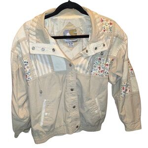 Vintage Cottagecore Patchwork Jacket Floral Prairie Grandmacore M